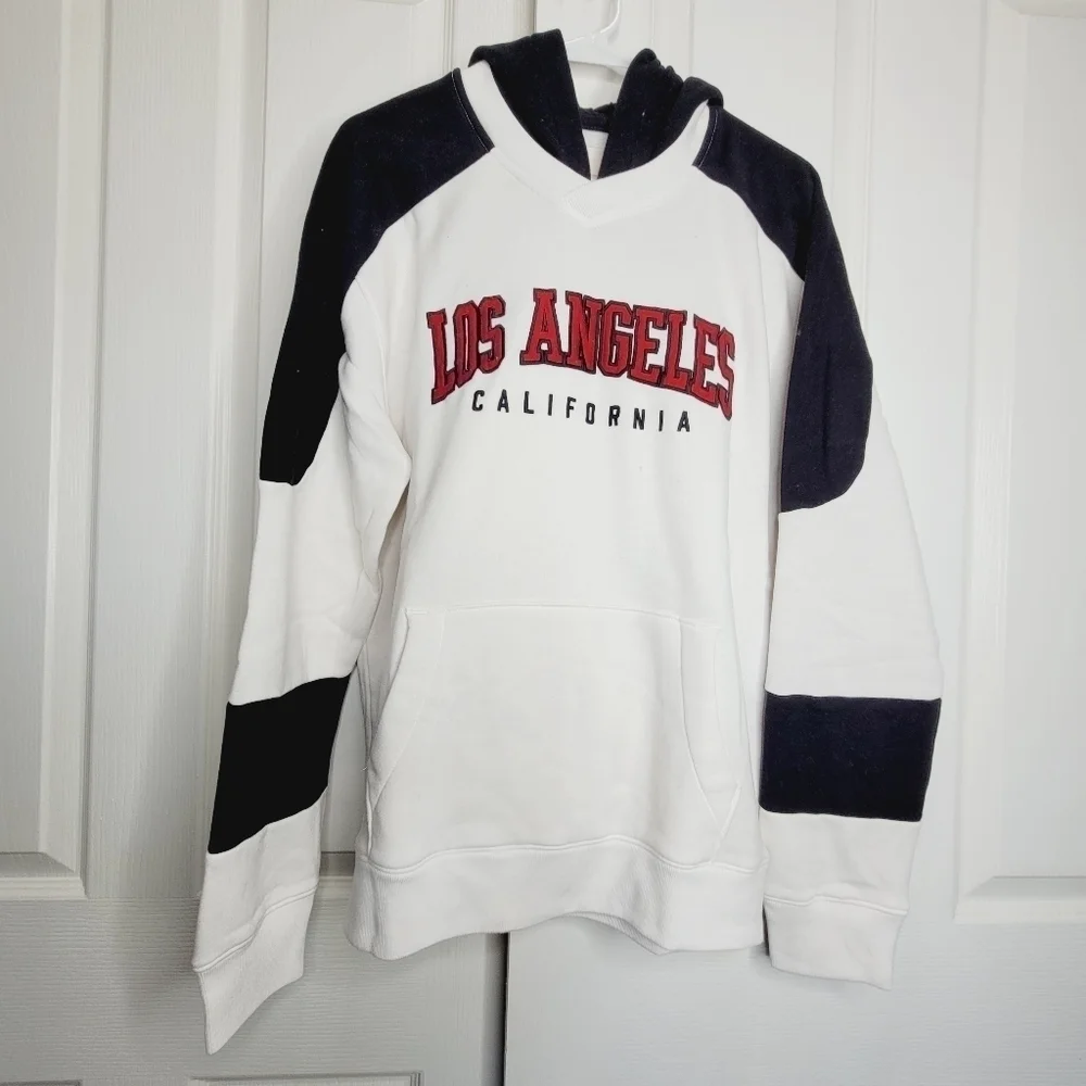Mens Hollister Red Black white Hooded Pullover Sweater New